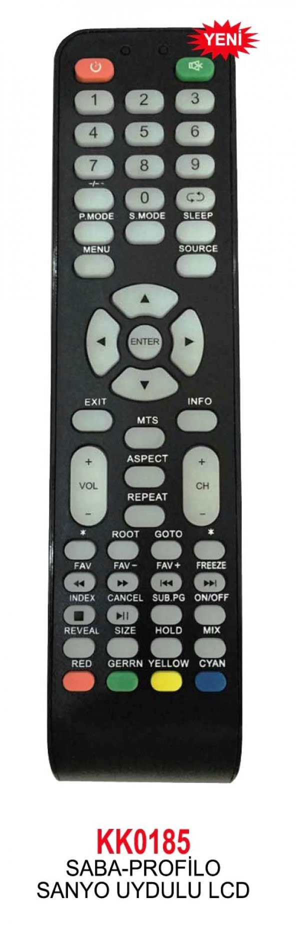 Swat SABA-PROFİLO-SANYO UYDULU LCD SKYTECH LCD LED TV KUMANDA KK0185 ürün görseli 1