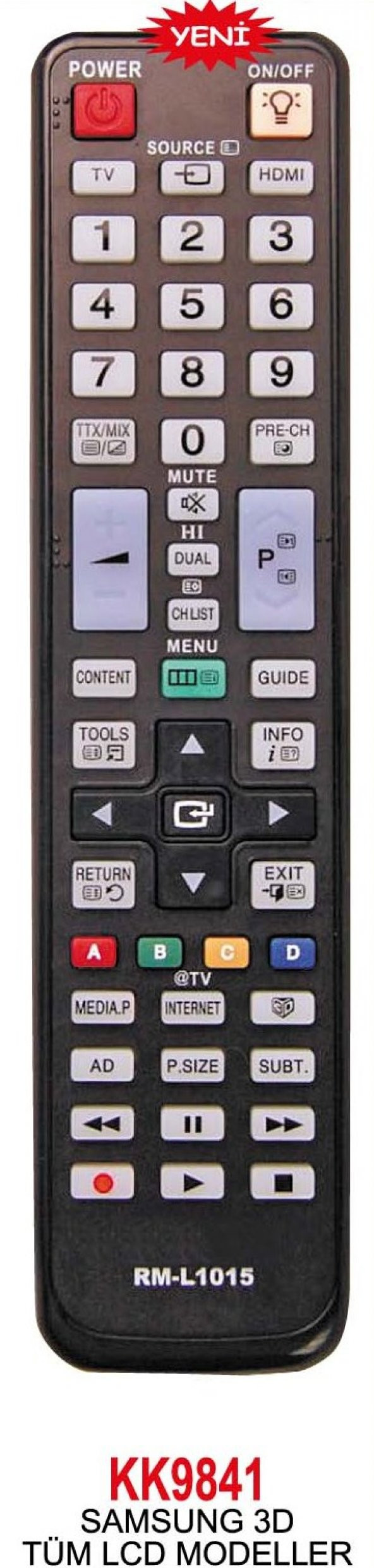 Swat SAMSUNG3D RM-L1015 LED TV KUMANDA KK9841