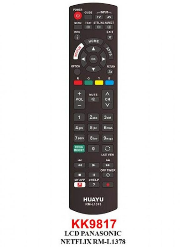 Swat PANASONIC RM-L 1378 (NETFLİX) LED TV KUMANDA KK9817