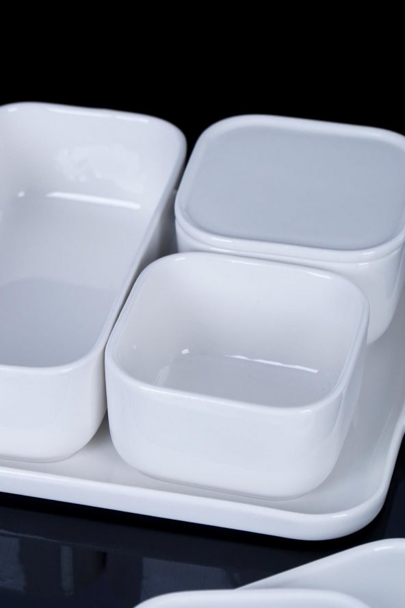 Acar Pure White 7li Porselen Kapaklı Kahvaltılık - 2