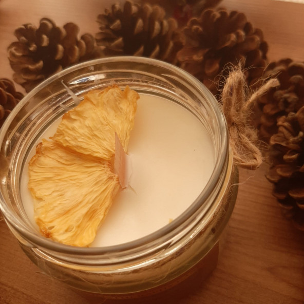 %100 Soya Wax Aromatherapy Kokulu Mum 300cc - Ananas - 2