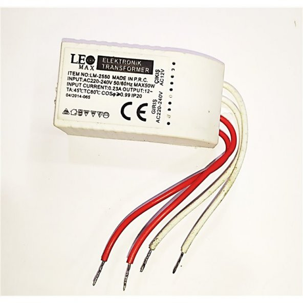 12-50 Elektronik Trafo-Led Uymaz-Halojen İçin Leo