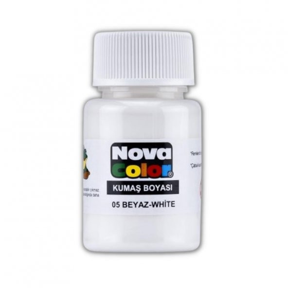Beyaz Kumaş Boyası Tişört Çanta Tekstil Boyası 30 ml 1 Adet Nova Color Kumaş Boyası Beyaz 1 Adet