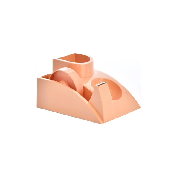 Ops Masa Seti Kalemlik Bant Makinalı Plastik Pastel Turuncu Masa Üstü Organizer