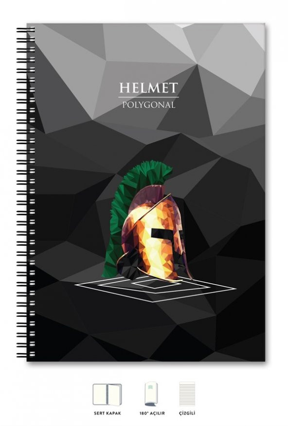 A4 Defter Çizgili 200 syf Kask Polygonal