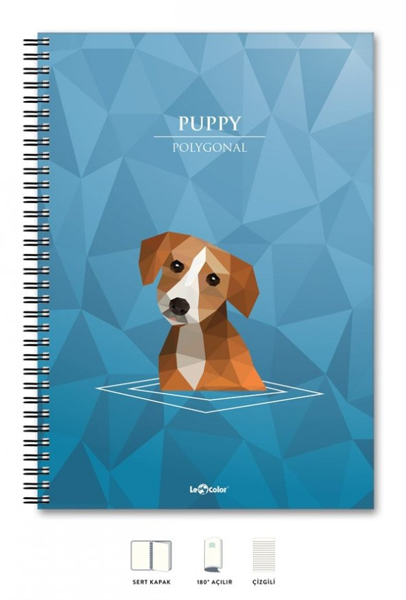 A5 Defter Çizgili 200 syf Köpek Polygonal