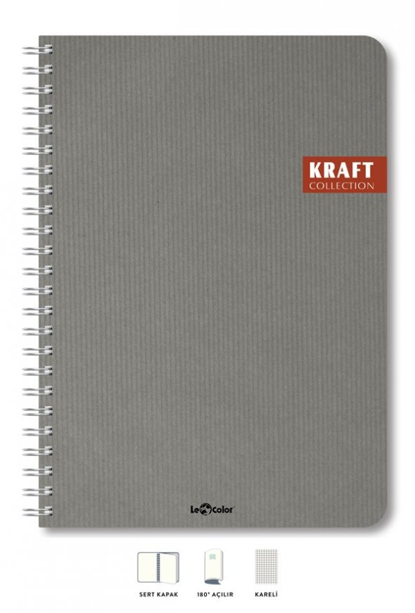 Kraft Ofis Defter Spiralli Kareli Kum