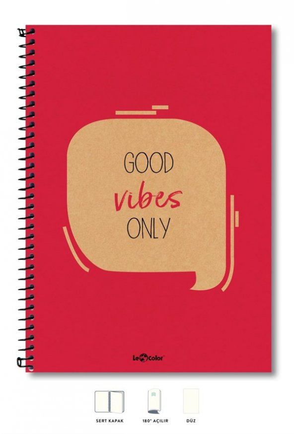 A4 Defter Düz 200 syf Kırmızı Eco