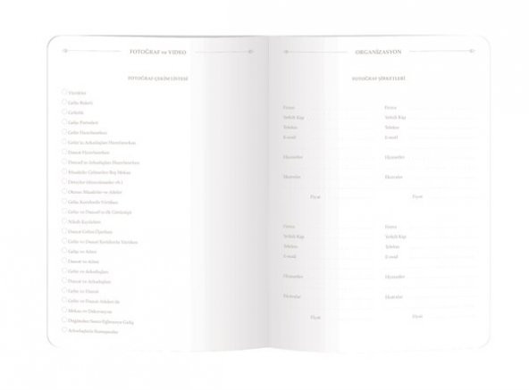 Düğün Planlayıcısı Set Wedding Planner Kit - 12