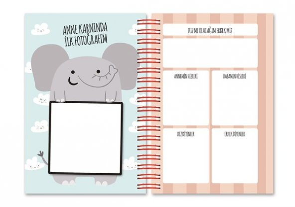 Bebek Anı Defteri ve Hamile Albümü Mavi + Sticker - 10