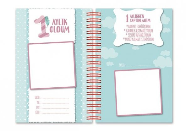 Bebek Anı Defteri ve Hamile Albümü Mavi + Sticker - 12