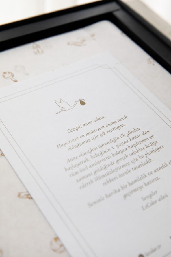 Bebek Anı Defter Albümü & Hamile Anne Günlüğü Krem + Sticker - 3