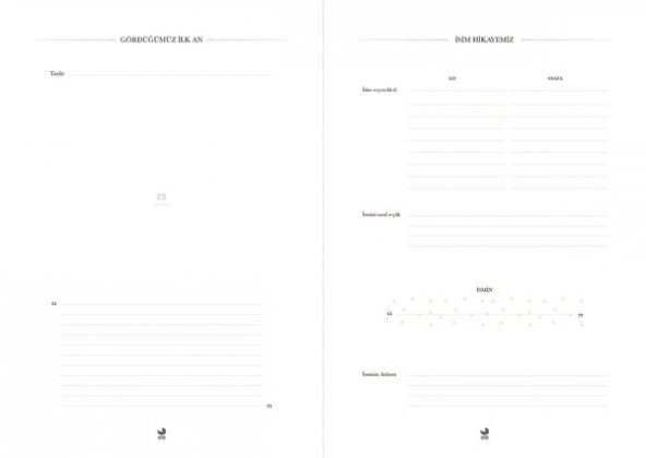 Bebek Anı Defter Albümü & Hamile Anne Günlüğü Krem + Sticker - 6