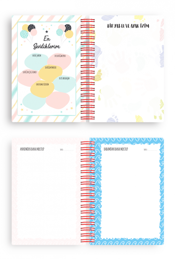 Bebek Anı Defteri ve Hamile Albümü Pembe + Sticker - 9