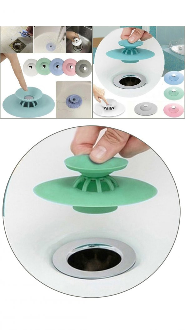 Duşakabin Kilitli Lavabo Küvet Süzgeci Silikon Kilitli Lavabo Küvet Tıpası Lavabo Tıkacı - 5
