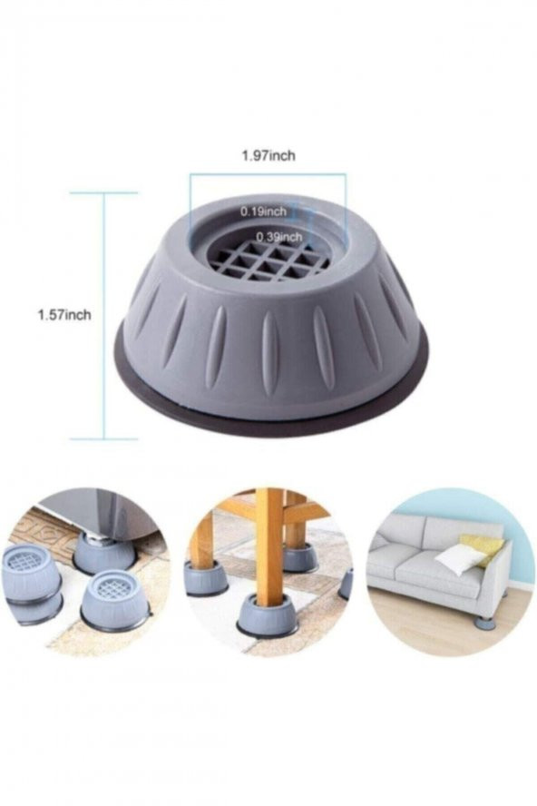 Gürültü Engelleyici Ve Kaymaz Titreşim Önleyici Kauçuk Ayak Pedleri Çamaşır Makinesi Stoper - 7