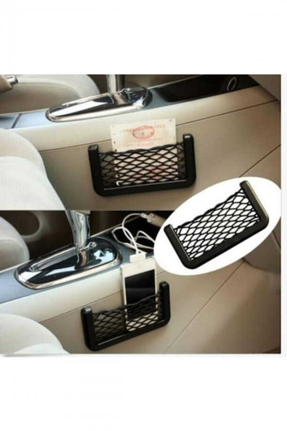 Araç Içi Fileli Pratik Göz Telefon Için Yapışkanlı Fileli Ceplik - 3