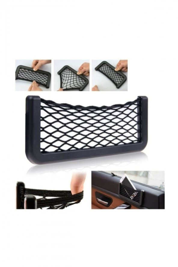 Araç Içi Fileli Pratik Göz Telefon Için Yapışkanlı Fileli Ceplik - 6