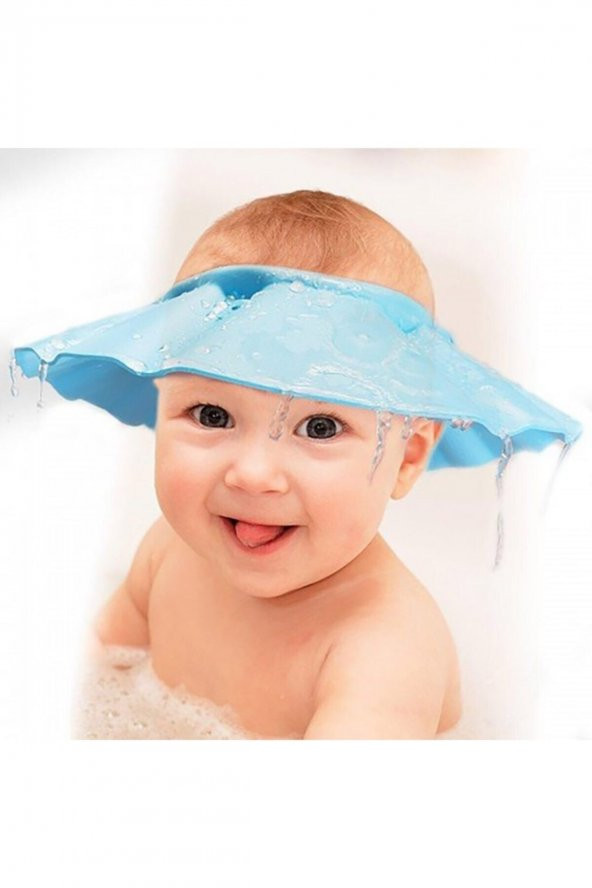 Ayarlanabilir Bebek Banyo Şapkası Mavi Küvet Şapkası Başlığı