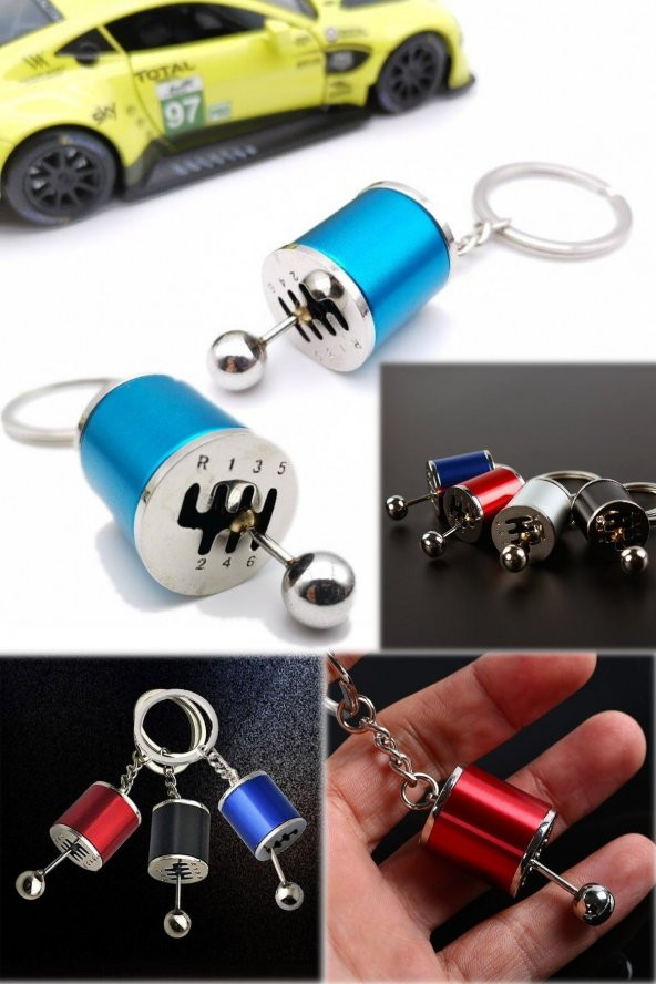 Hareketli Araba Kollu Vites Kutusu Anahtarlık Hediyelik Modifiyelik Vitesli Şanzıman Metal Şifter - 4