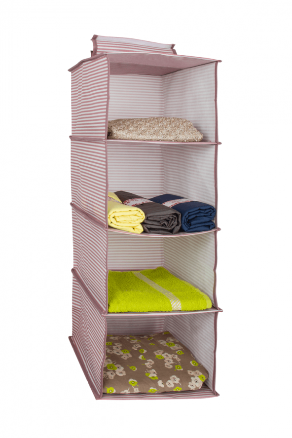 Dolap Içi Düzenleyici 4 Bölmeli Katlanabilir Bez Dolap Organizer 24x29x64Cm - 3