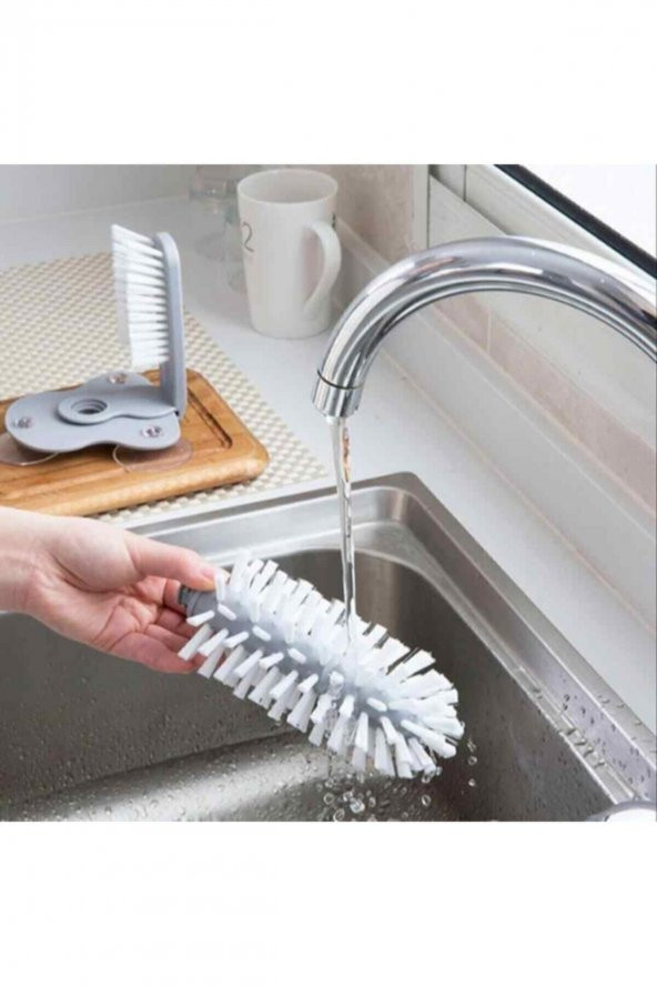 Lavabo Vantuzlu Bardak Yıkama Fırçası Bulaşık Temizleme Fırça - 3
