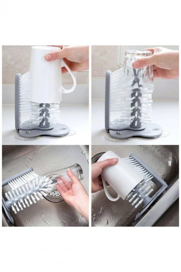 Lavabo Vantuzlu Bardak Yıkama Fırçası Bulaşık Temizleme Fırça - 7