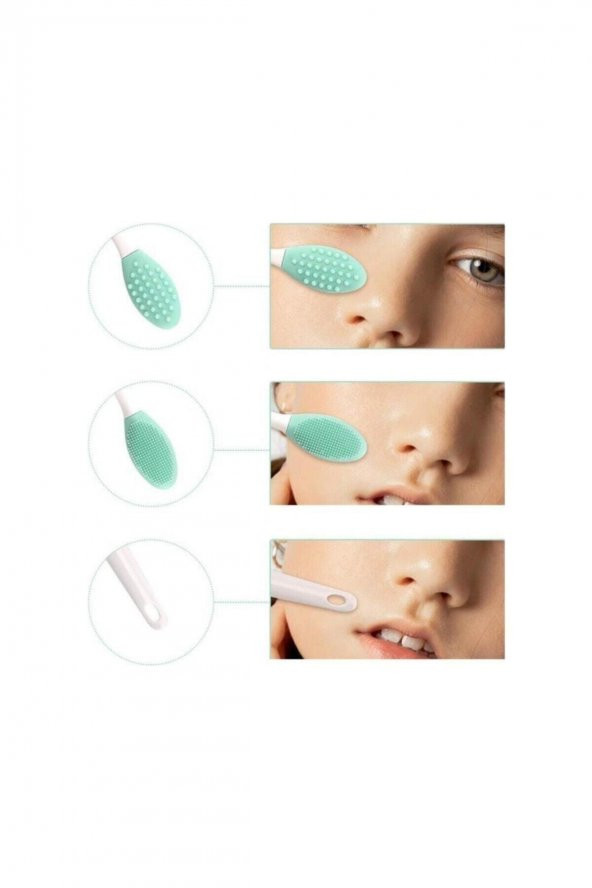Dudak Fırçası Peeling Etkili Gözenek Siyah Nokta Temizleyici Akne Giderici Çift Yönlü Fırça - 2