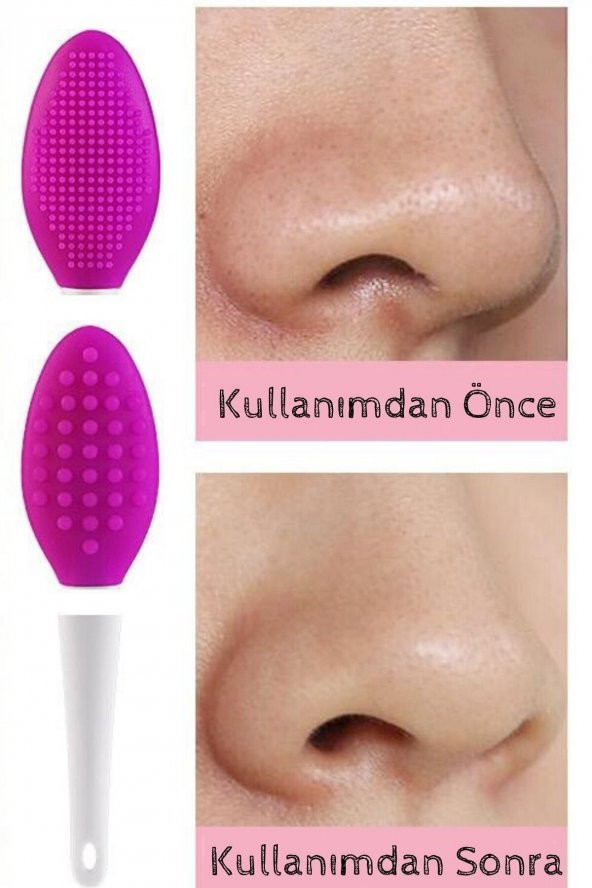 Cilt Temizleme Fırçası + Burun Siyah Nokta Temizleyici Dudak Peeling Fırça- Pembe - 5