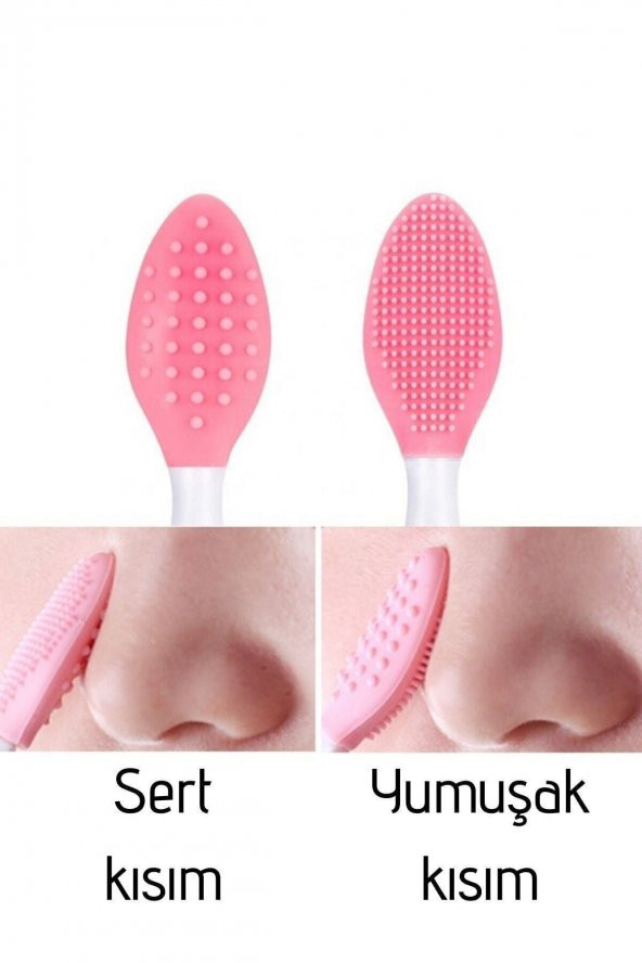 Cilt Temizleme Fırçası + Burun Siyah Nokta Temizleyici Dudak Peeling Fırça- Pembe - 6