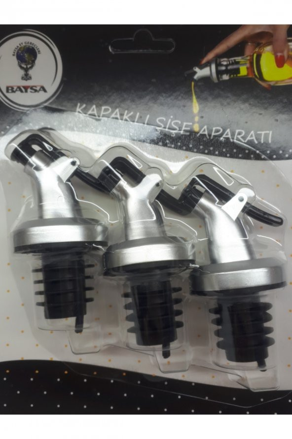 3 Adet Kapaklı Şişe Ucu Servis Aparatı - Damlalık - Yağdanlık Tıpa Tapa - 2