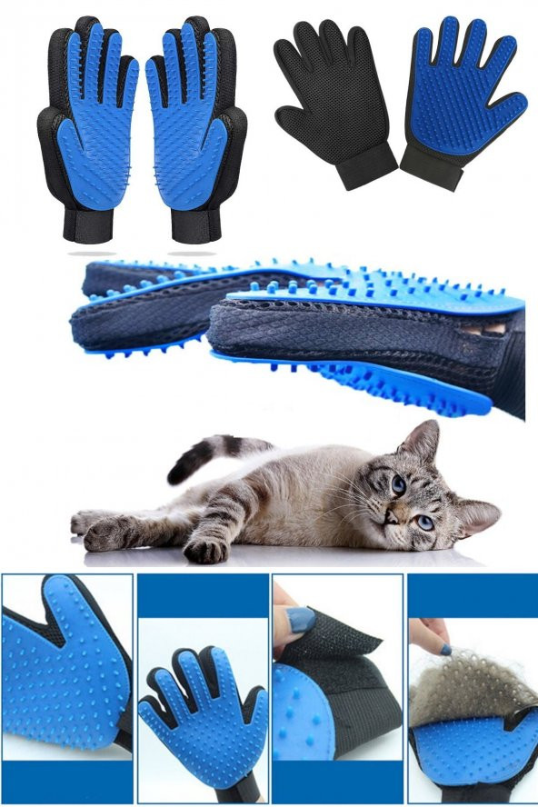 Profesyonel Kedi Köpek Tüm Irklara Uygun Profesyonel Tüy Toz Toplama Eldiveni ve Masaj Eldiveni - 2