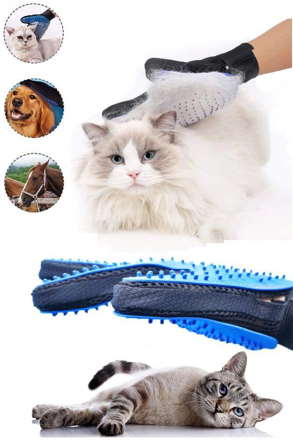 Profesyonel Kedi Köpek Tüm Irklara Uygun Profesyonel Tüy Toz Toplama Eldiveni ve Masaj Eldiveni