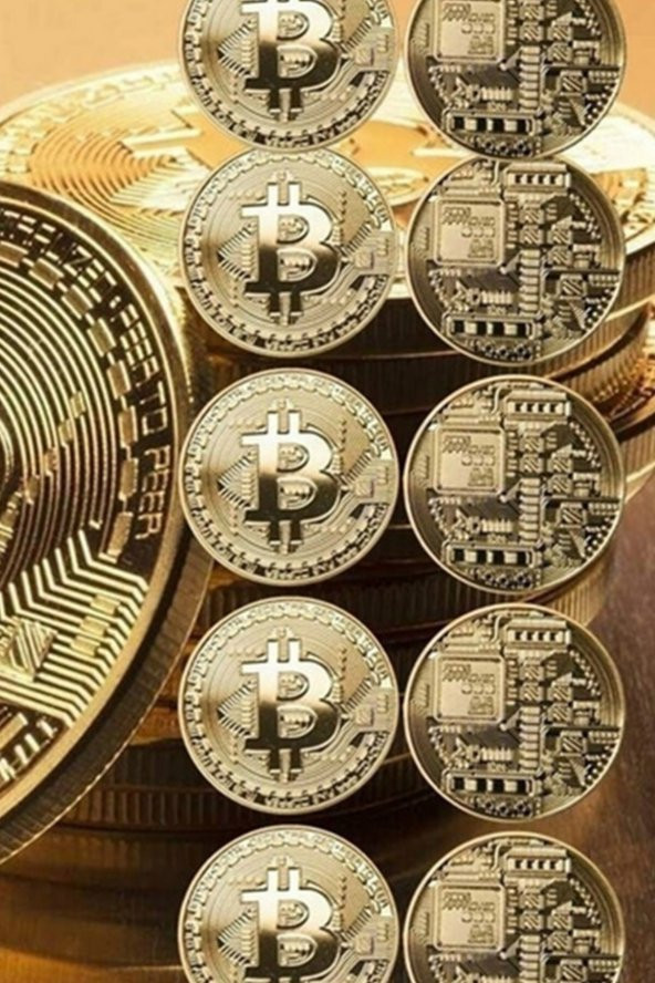 A Kalite Bitcoin Sanal Paranın Madeni Anı Hediyelik Metap Para Yuvarlak Coin - 7