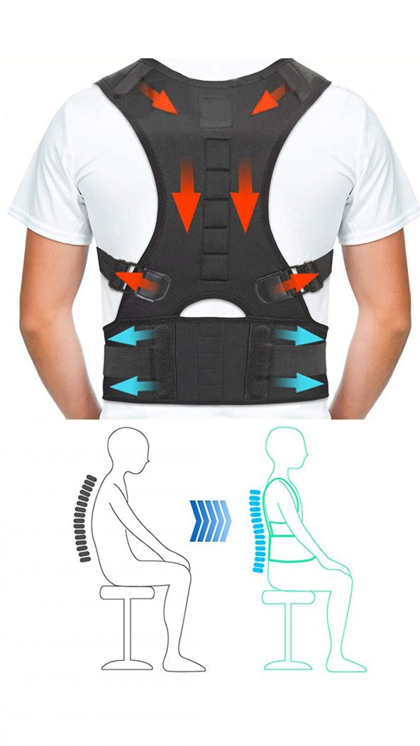 Dik Duruş Korsesi Kamburluk Önleyici Korse Erkek Bayan Sırt Omuz Dik Durmak Yürümek Için Korse