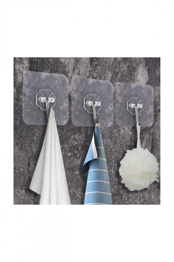 Ultra Güçlü Yapışkanlı Suya Dayanıklı Şeffaf 5li Askı ürün görseli