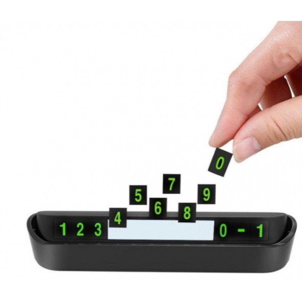 Araç Parktel Numaratör Oto Telefon Park Numaratörü Ön Cam Torpido Siyah