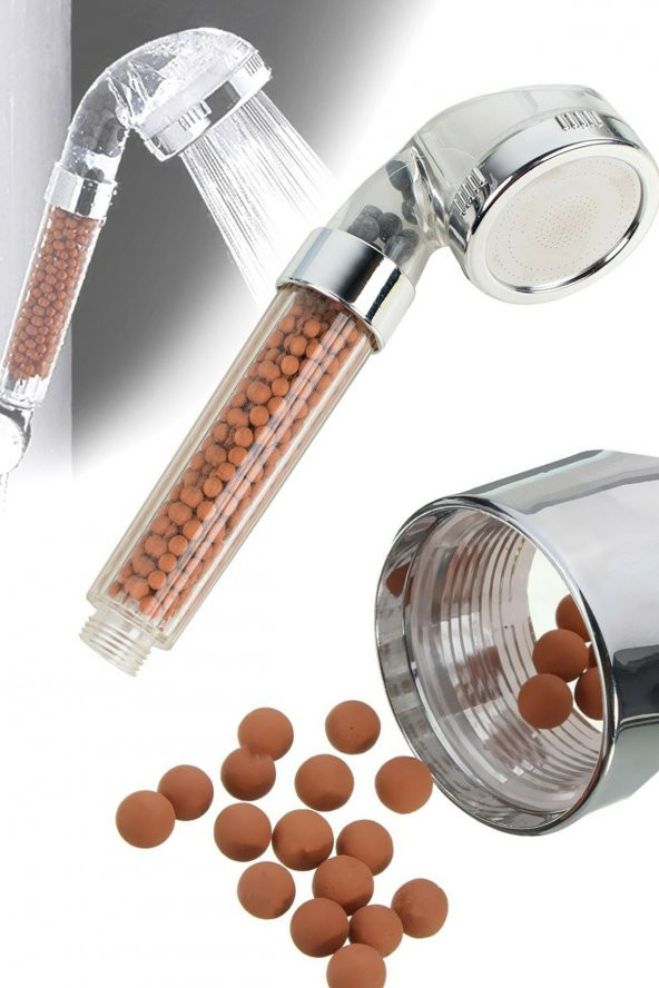 Su Tasarruflu Ve Arıtmalı Doğal Taşlı Kireç Önleyici Banyo El Duş Başlığı - 4