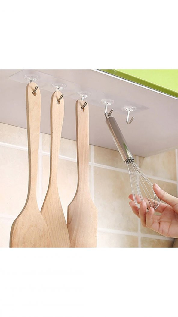 Ultra Güçlü Yapışkanlı Suya Dayanıklı Şeffaf 5li Askı - Resim 3