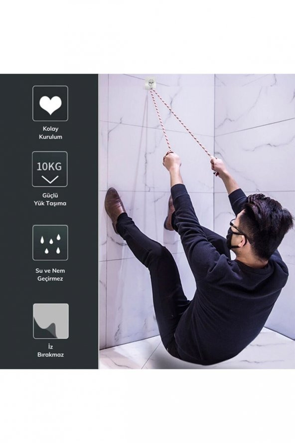 Süper Güçlü Yapışkanlı Suya Dayanıklı Şeffaf Askı 5li Set Yeniden Kullanılabilir Kancalar - Resim 6