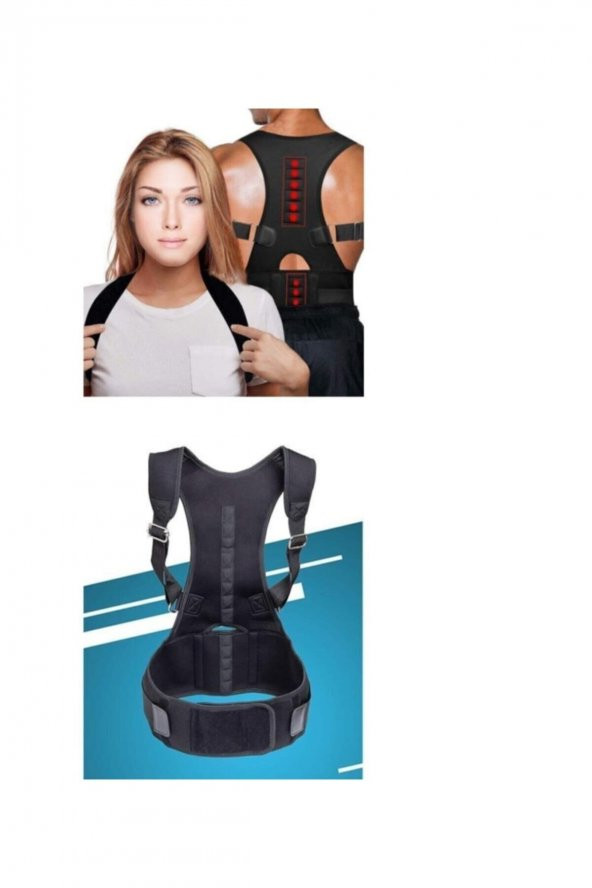Unisex Siyah Dik Duruş Korsesi Ayarlanabilir Posturex Manyetik Korse - Resim 2