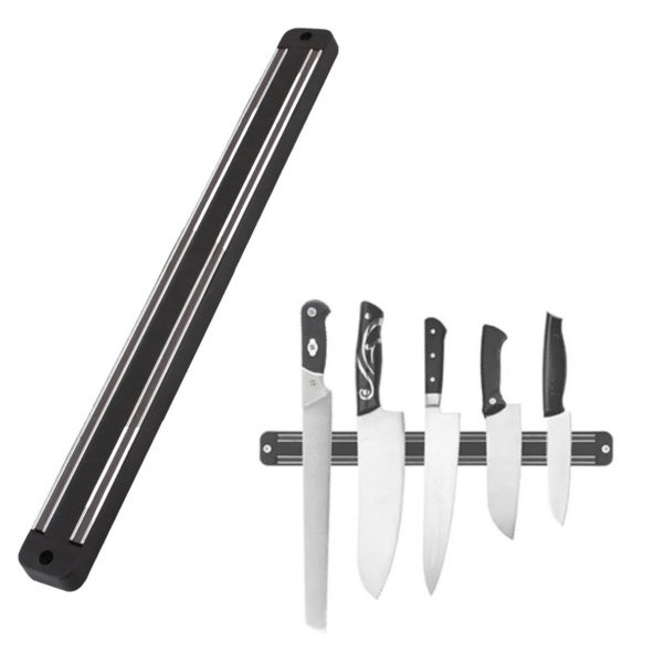Paslanmaz Mıknatıslı Duvar Bıçak Askısı Standı 55Cm - 2
