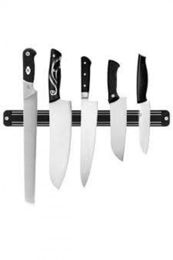 Mıknatıslı Mutfak Bıçak Tutucu Tutacağı Siyah Renk 33Cm ürün görseli