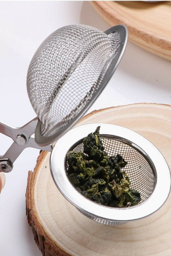 Paslanmaz Çelik Bitki Çayı Demleme, Maşa Çay Süzgeci - 4