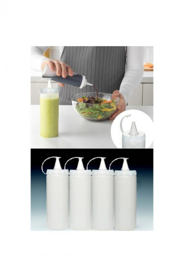 4 Adet Masterchef Yağlık Sosluk Şişesi 700 ml - Resim 2