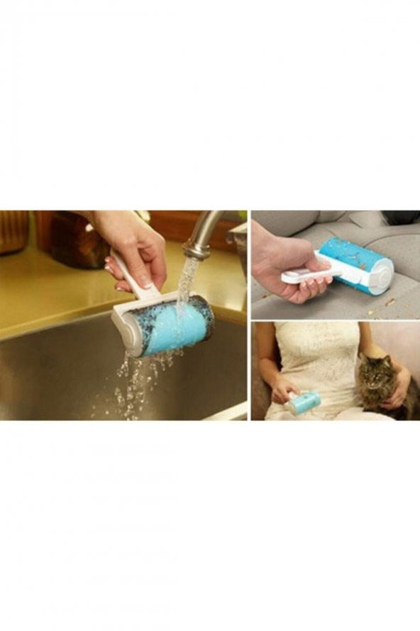 Tüy Toz Toplama Rulosu Yıkanabilir Elbise Halı Koltuk Kedi Köpek Evcil Hayvan Tüyü Temizleme Aparatı - 3