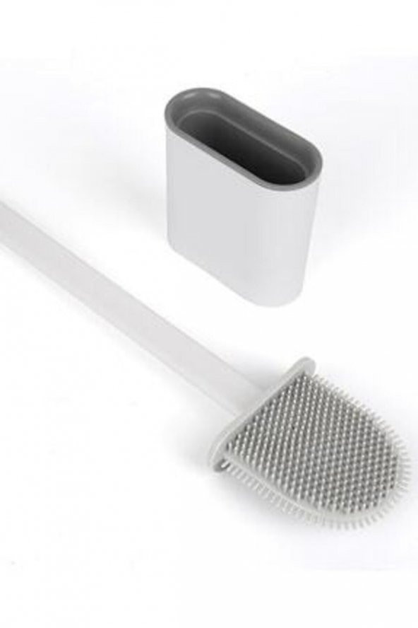 Beyaz Silikon Banyo Tuvalet Klozet Fırçası Ve Tutucu Set - 2