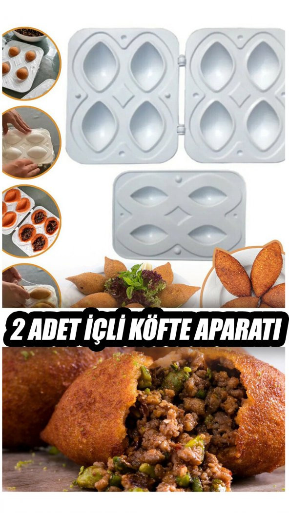 2x Pratik İçli Köfte Kalıbı Aparatı - Dolgulu İçli Köfte Yapma Aparatı (2 ADET)