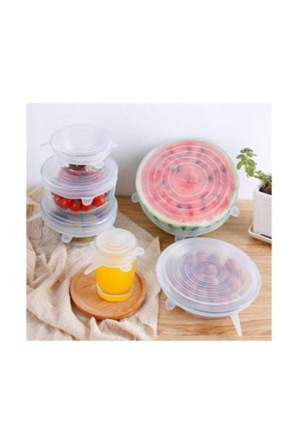 Tazeliği Koruyan Saklama Kabı Kapağı 6lı Silikon Streç Kapak Yakut - 3