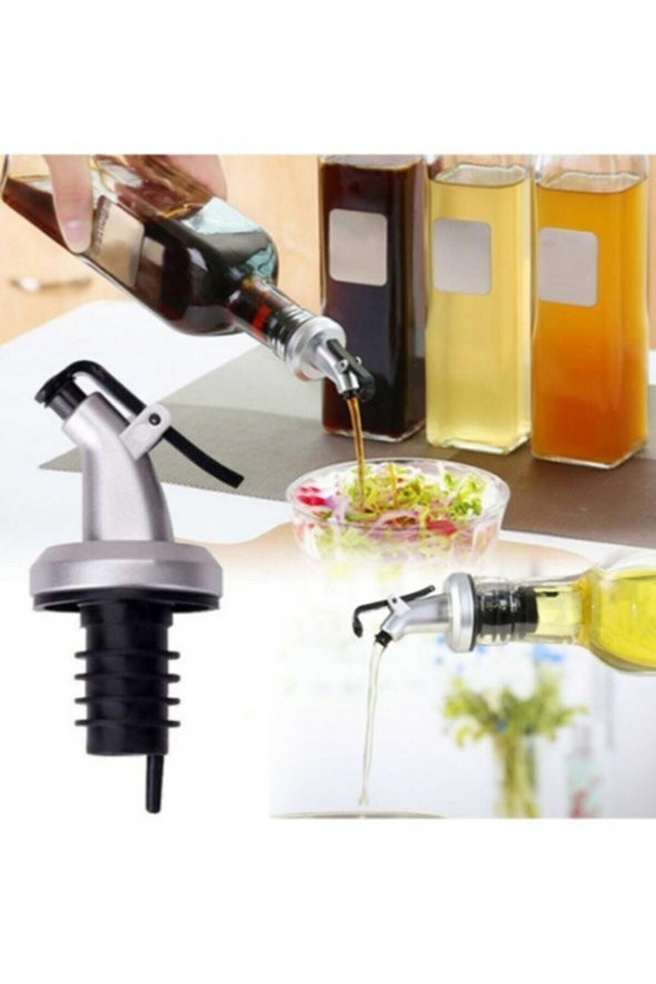 3 Adet Kapaklı Şişe Ucu Servis Aparatı Damlalık Yağdanlık Tıpa Tapa Mantar - 2
